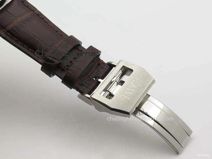 MIROTIME 0204 Cozy Pilot Chrono SS IW387802 V6F 1:1 Best Edition On Brown Leather Strap A 7323